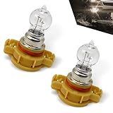 Downhill PSX24W Fog Light Bulbs,12V 24W 3500K Ultra-bright Shock-proof Quartz Glass Daytime Running Light, Plug and Play Multi-functional Cars Lighting Replacement (Warm white Light)