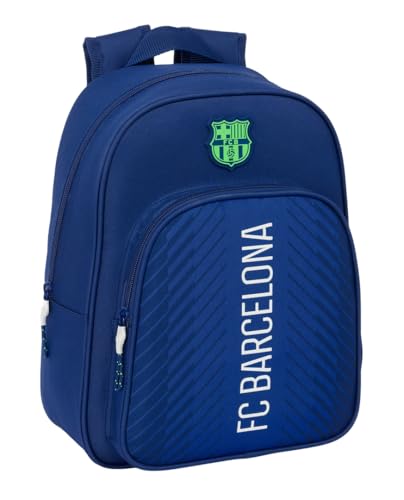 Safta F.C. BARCELONA NAVY BLUE   Mochila Escolar Infantil, Ideal para Niños de Diferentes Edades, Cómoda y Versátil, Calidad y Resistencia, 27x10x33 cm
