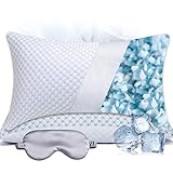 JMZANSI Premium Adjustable Shredded Memory Foam Pillow - Suitable for Side, Back, and Stomach Sleepers, with Cooling Fiber Machine Washable Cover (Standard-2PCS)