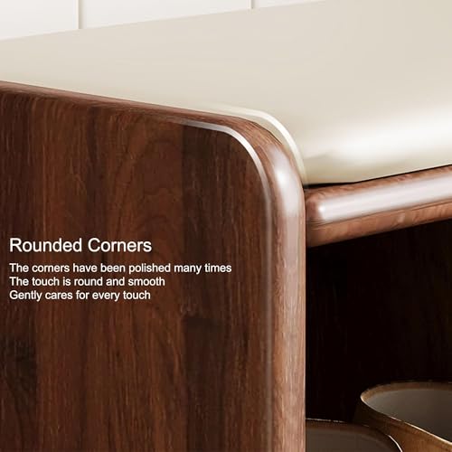 Banc à chaussures en bois naturel avec structure solide de 100cm - 4