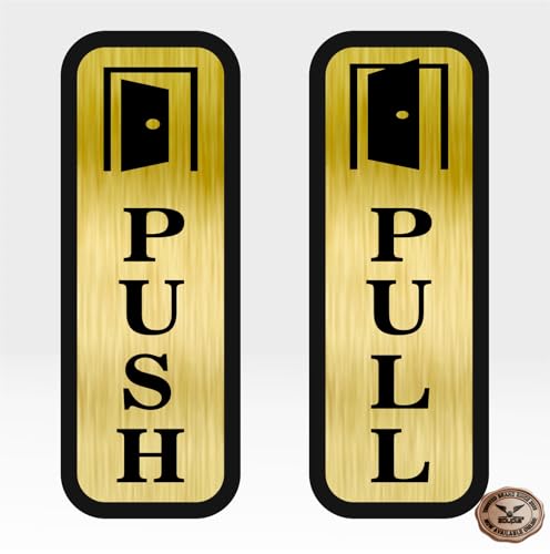 Image of Zouple PUSH PULL Door Sign, 6 Inch, Acrylic, Self-Adhesive
