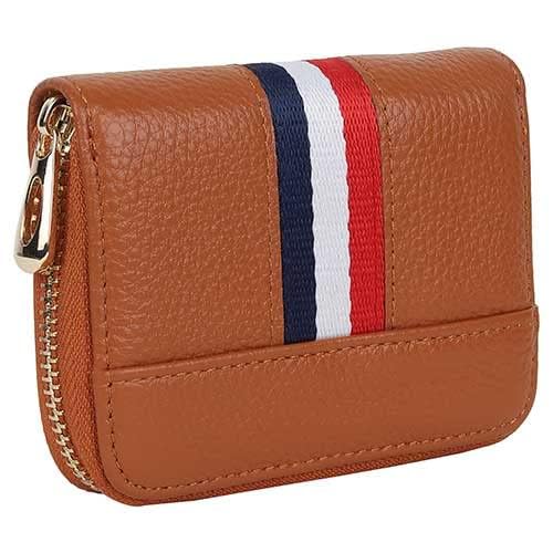encELade RFID Blocking leather zip debit/credit card holder for men & women - Orange (76Brown)-image-47