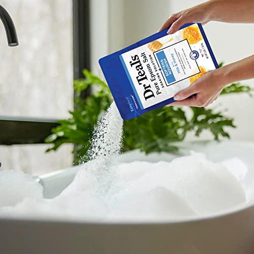 Dr. Teal's Epsom Salt Soaking Solution, Soften & Nourish with Milk and Honey, 48oz
