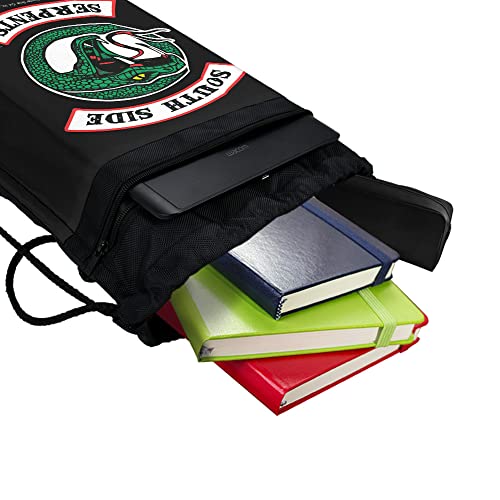 LOGOVISION Riverdale South Side Serpents Drawstring Backpack Sports Bag Sackpack 17" x 13", Perfect for Gym, Yoga or Practice4