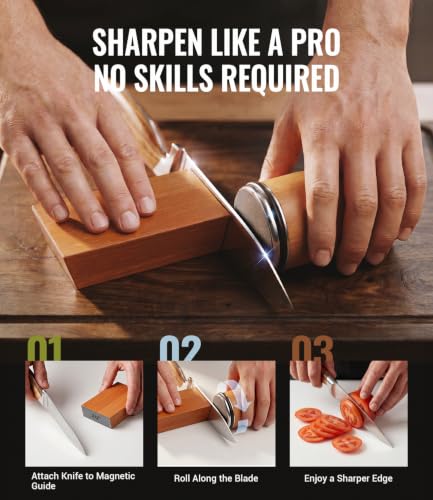 Rolling Knife Sharpener Kit, Magnetic Kitchen Knife Sharpener Roller - image 2