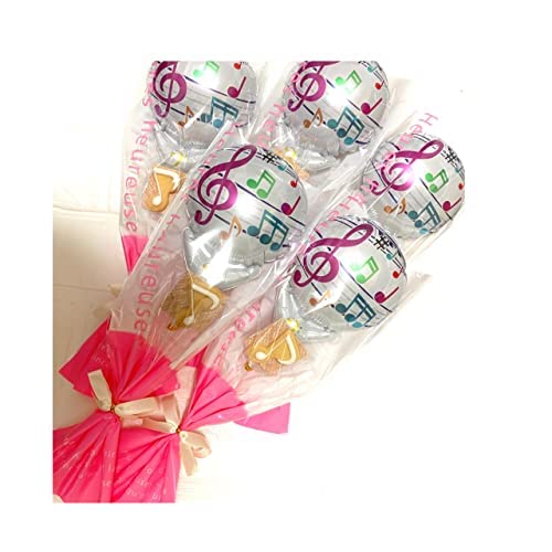 お菓子ブーケ　バルーンブーケ　音符　男の子　誕生日　お祝い　イベント　発表会 Amazon.co.jp: キャンディバルーンブーケ 音符 シルバー 手持ちS