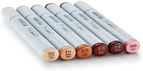 6-Piece Sketch Set for Copic Markers,Skin Tones I / Ideal for Art, Design, Illustration, Crafts