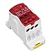 Atyhao Din Rail Distribution Box, Red, Screw Terminal, Screw Connector, Brass, PA66 Flame Retardant, 690V, 125A
