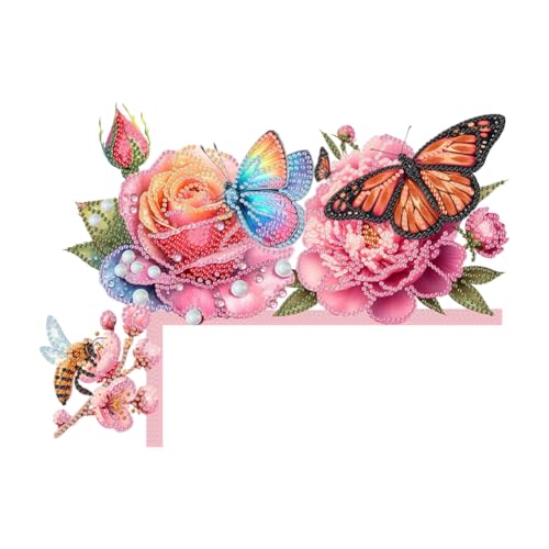 Décoration de porte en bois 5D fleurs roses déco murale nature pour maison