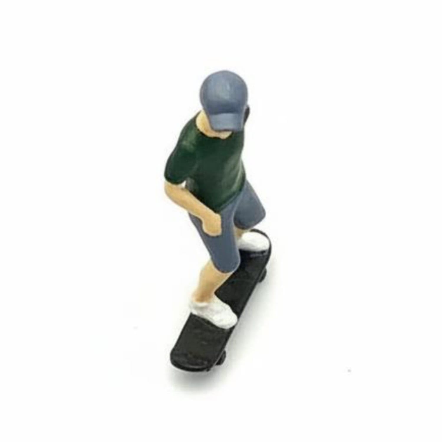Mini Skateboard Boy Figurine Realistic Painted Resin Miniature Statue Decorative Mini Skateboarding Figure for Model Scene, Shelf, Desk, Skateboard Boy W Hat|Pottery & Glass-image-29