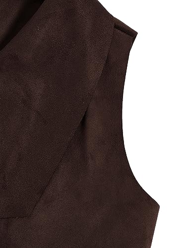 Image of Verdusa Girl's Faux Suede Tassel Vest 70s Hippie Cardigan Cowgirl Fringe Jacket