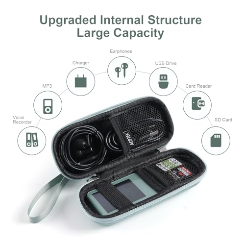 Image of AGPTEK Carrying Case, EVA Zipper Carrying Hard Case Cover for Digital Voice Recorders, MP3 Players, Storage Holder for 3D Printing Pen, USB Cable, Earphones, Memory Cards, U Disk, Green