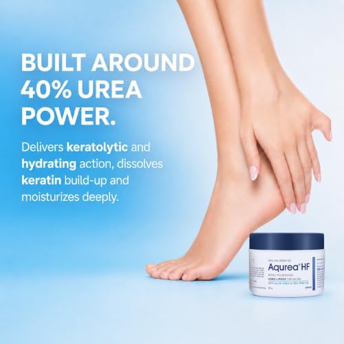 Image of AQUREA HF Cream Gel 40% - High-Strength Urea Formula for Hyperkeratotic Skin, Corns, Calluses, Cracked Feet & Thickened Nails - with Glycerin, Aloe Vera & Tea Tree Oil - 50gm