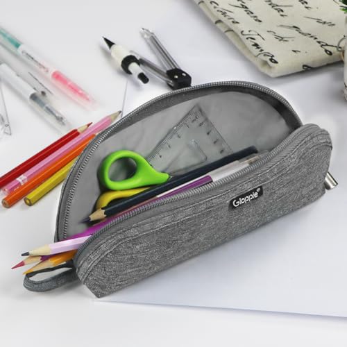 Image of Gloppie Pencil Pouch - Practical Pencil Case, Aesthetic Simple Pencil Bag, Small Pen Holder, Back to School Supplies for Girls Boys, Grey