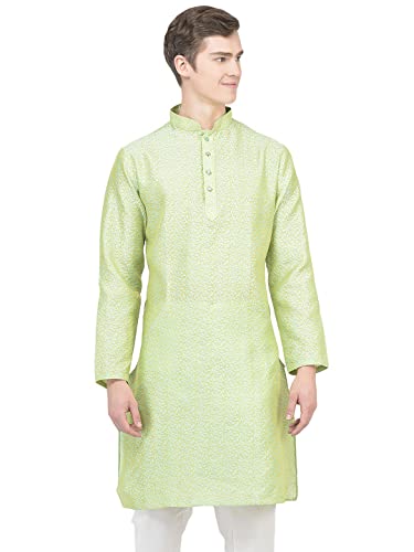 Image of SG LEMAN Knee Length Solid Kurta for Men | Silk | Long Sleeve | Ethnic Wear for Men | Party and Weeding wear Kurta