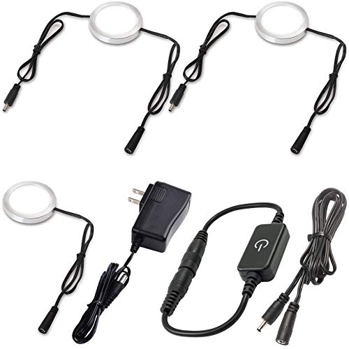 Lvyinyin Under Cabinet Lighting Dimmable LED Puck Lights, Above or