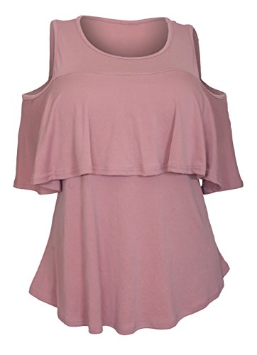 eVogues Plus Size Tiered Ruffle Tank Top