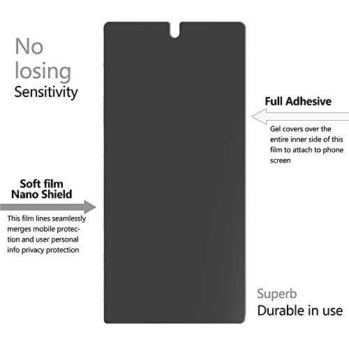 Omnifense Galaxy Note 10 Privacy Screen Protector, [6.3 Inch Display] Case Friendly Soft Film In-Screen Unlock Supported, 2-Way Privacy (NOT Tempered Glass) for Samsung Galaxy Note10, 2-Pack