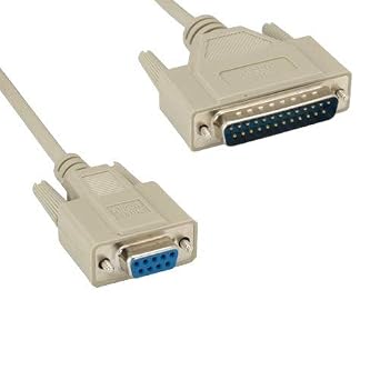 KENTEK 6 Feet FT DB9 Female to DB25 Male Null Modem Serial Printer Cable Adapter Cord 28 AWG F/M Molded D-SUB RS-232 Crossover 9 to 25 Pin for PC Mac Serial Device