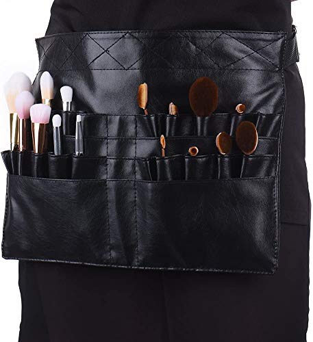 Maquillage Brosse Ceinture, Professionnel Cosmétique Sac Tablier En Cuir, pour Voyage Organisateur De Cas avec Compartiments Titulaire Artiste Ceinture (pinceaux non inclus)