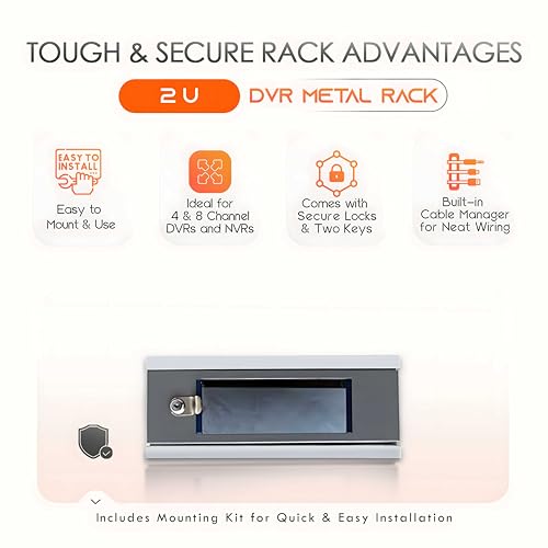 Image of ShiviX CCTV /DVR Rack /NVR /CCTV Box /Network Rack /Cabinet with Key Lock & Power Socket - 2U - Wall Mount - Metal Rack with Transparent Glass Door - Ideal for 4 /8 Channel CCTV Systems (2U Metal Rack)