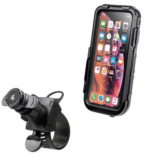 SUPPORTO PORTA SMARTPHONE CELLULARE TELEFONO IMPERMEABILE MOTO SCOOTER COMPATIBILE CON IZH ATTACCO MANUBRIO ORIENTABILE IPHONE XR BORSA CUSTODIA NAVIGATORE