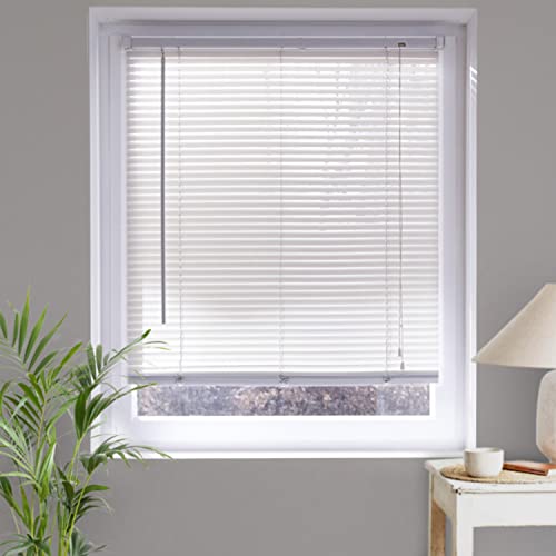 MADECOSTORE Store vénitien lamelles PVC 25mm - Blanc - L40 x H175cm