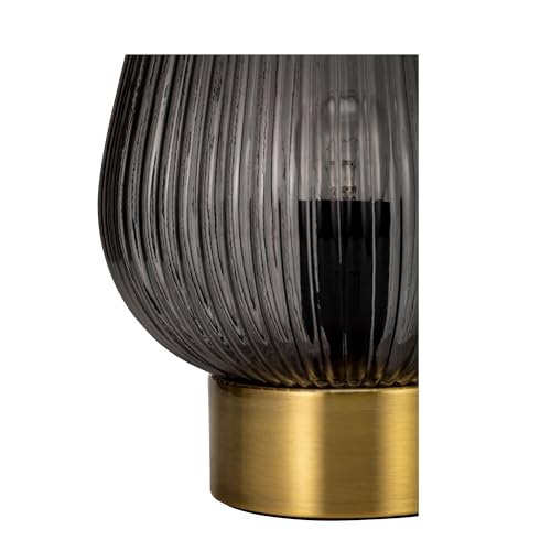 Pauleen 48158 Crystal Gloom Tischleuchte Anthrazit Tischlampe Kristall-Look max40W E 27 Rauchglas/Messing 230V Glas, Smoke Glass – Bild 5
