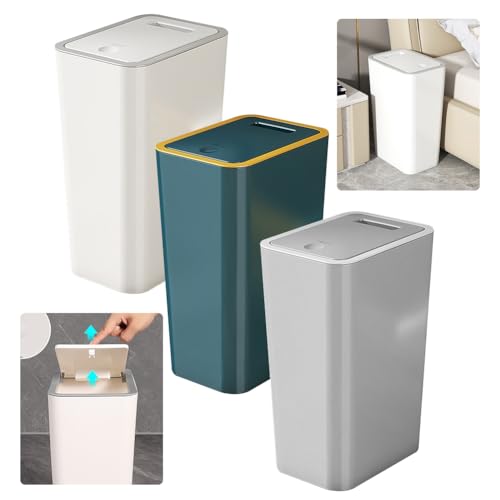La Mejor Lista de Cubos de basura para la cocina - los más vendidos. 45 HEKAMU Juego de 3 Botes de Basura para Baño con Tapa,Botes de Basura de Plástico,Bote de Basura Cocina,Cubo de Basura Impermeable, Contenedor de Basura pequeño de 10 Litros,para...