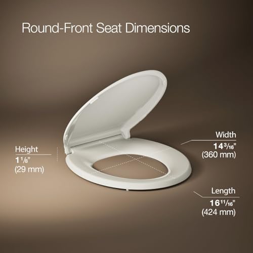 Image of KOHLER 4639-RL-47 Cachet ReadyLatch Round Toilet Seat Soft Close, Almond