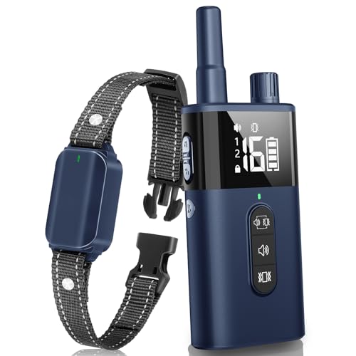 Zwepry Collar antiladridos con Control Remoto, Collar de Entrenamiento para Perros de 1600 pies, Collar vibratorio para Perros pequeños, medianos y Grandes con vibración, Sonido y Bloqueo Seguro, Col