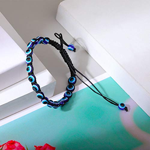Summer Love Evil Eye Bead Bracelets Hand-Woven Ojo Turco Lucky Kabbalah Protection Nazar Amulet Bracelet Anklet For Women Men Boys&Girls #TOP5