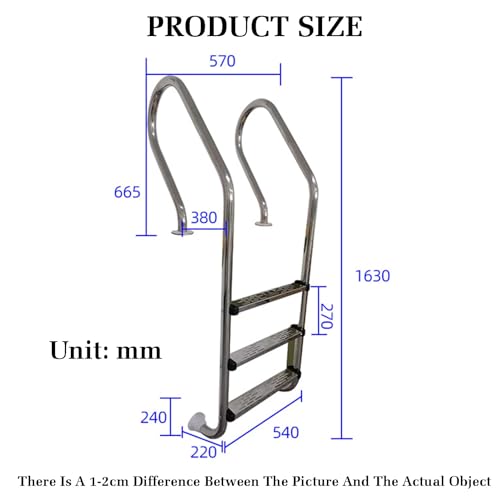Escalera para piscina de acero inoxidable 3 peldaños miniatura 2
