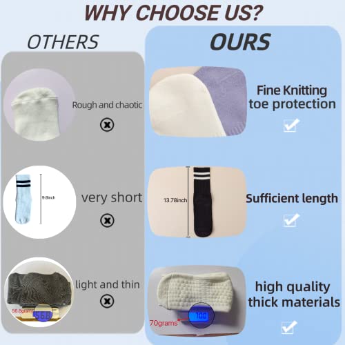 Pilates Socks With Grips For Women Non Slip With Terry Cushion Barre Socks Yoga Socks With Grips For Women #TOP2