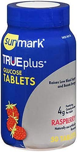 Amazon.com: Sunmark True Plus Glucose Tablets Raspberry - 50 Tablets ...