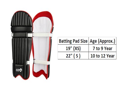 Image of Cutx Cricket Batting Legguard for Kids,Moulded Pad Black 22 inch for 10 to 12 Years