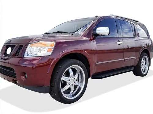 Estribos de aluminio 6 pulg. negros para Nissan Armada miniatura 6