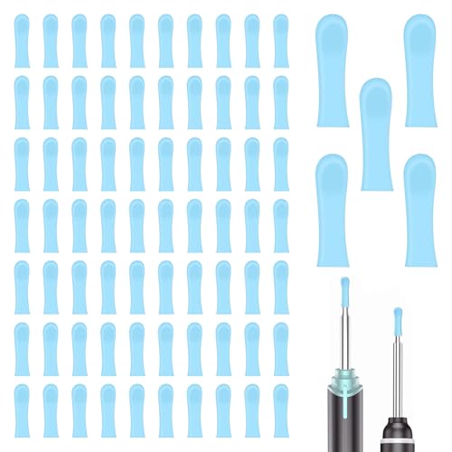 Ear Cleaner Replacement Tips,75 PCS Silicone Ear Spoon Replacement Tips Covers for Teens Adults Wet/Dry Ear,Silicone Ear Spoon Tips for Ear Cleaner Camera Compatible with Vitcoco Otoscope