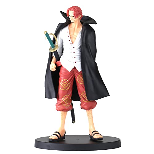 XRHOT One Piece Figur, 18CM PVC Rothaarige Schäfte Anime Charakter Modell Animierte Statue Dekoration Zubehör Kinder Erwachsene Sammlerspielzeug Animierte Charakter Modell Cover
