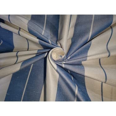 Soie dupion rayures bleues pour un intérieur lumineux et chic