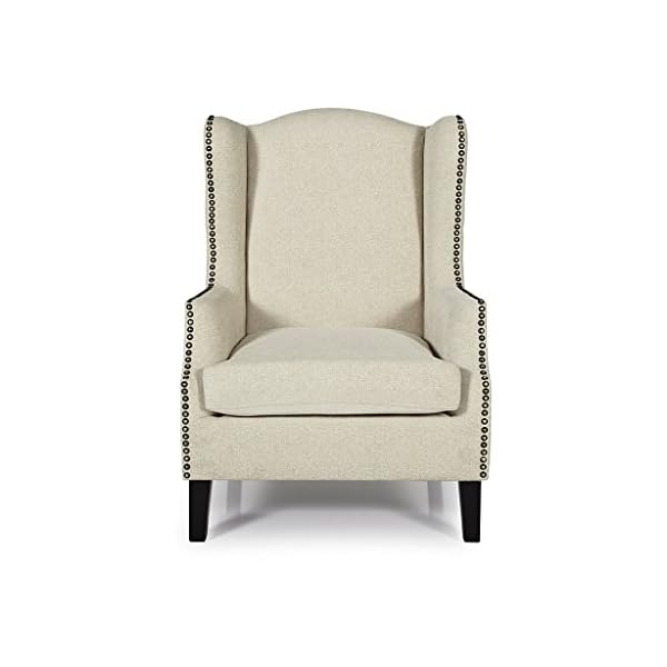 Save On Goods UK Traditional studded fireside occasional single upholstered winged wing chair seat