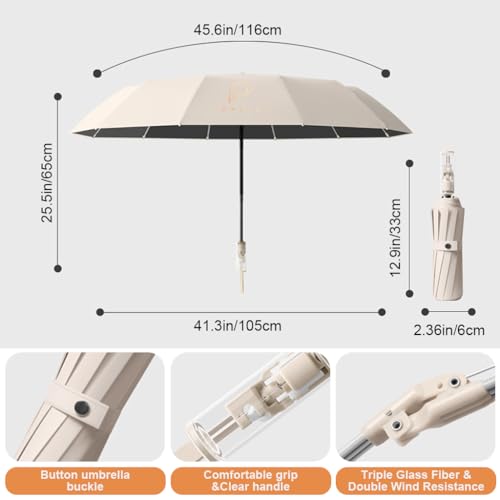Image of PALAY Umbrella for Rain Auto Open Windproof Waterproof Umbrellas One-Button Open Folding Travel Umbrella with Aluminum Alloy Shaft, Fiberglass Ribs &Wide Strap