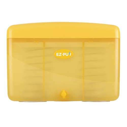 Image of EZbrnd Countertop SLIMFOLD Hand Towel Dispenser for Kitchen /Bathroom /Office /RV /Airbnb, Guest Towel Holder, Sunburst Yellow