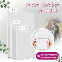 Hochzeitideal Stammbuch 'Serie 311' A4 weiß | Handgefertigt aus Buchbinderleinen 31,5x25 cm | 4-Ring-Mechanik mit 3 Klarsichthüllen | personalisierbar | inkl. Einleger & Erinnerungsseiten – Ansicht 3