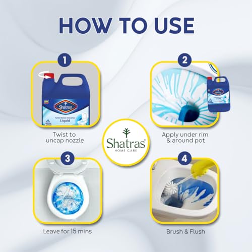 Shatras Disinfectant Toilet Cleaner 5Liter (Pack of 2) | Removes Toughest Stains With Sparkling Shine |Kills 99.9% Germs | Advanced Thicker Formula | Provides Long Lasting Freshness