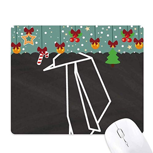 Tapis de souris pingouin origami géométrique en caoutchouc pour bureau
