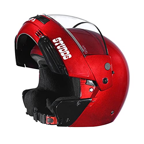 Image of Studds Ninja Pastel Plain Flip Up Full Face Helmet (Cherry Red, M)