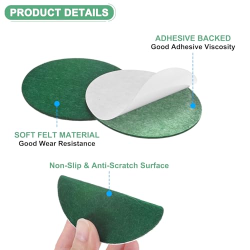 Base de lÁmpara de fieltro autoadhesiva verde M METERXITY de 3 pulgadas, 20 uds 3