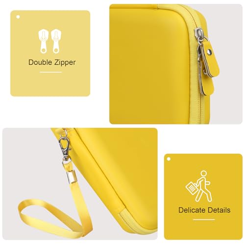 RAIALL Carrying Case for Anbernic RG40XXV Retro Handheld Game Console, RG40XXV Video Game Holder with Mesh Pocket for Cable and Other Accessories, Yellow