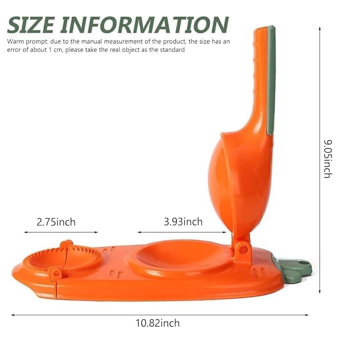YUGANSHU 2 in 1 Dumpling Maker Ghughra Momos Maker Machine, Skin Press Mould for Gujiya Ghughra Mould Machine, Kitchen Dumpling Making Tool with Dumpling Puri Maker(Pack of 1) (Dumpling Momos Maker) 1